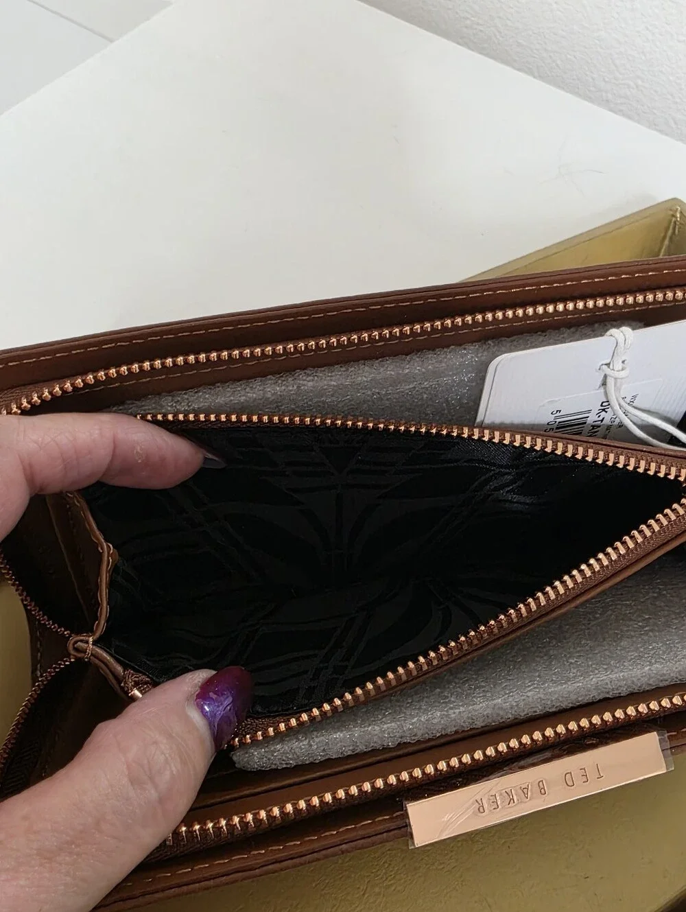 Ted Baker Brown Pebbled Leather Wallet